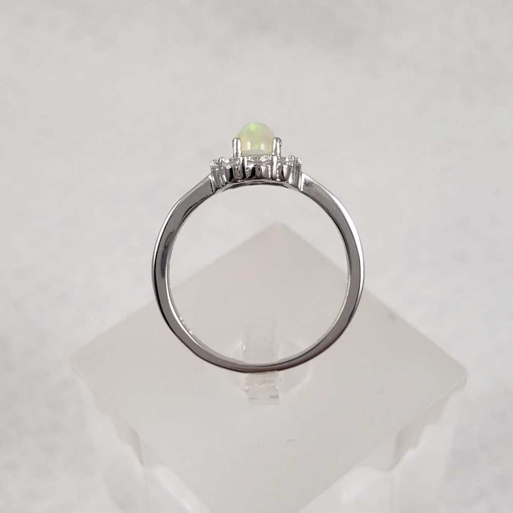 Sterling Silver Natural Opal Ring - Picture 2 of 9